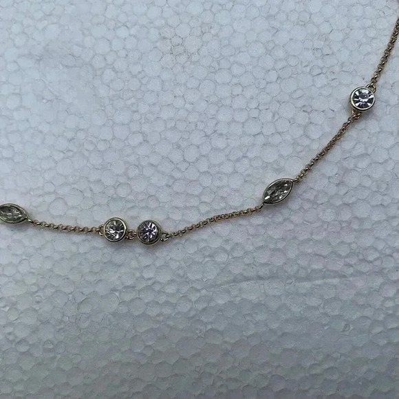 NEW LEE ANGEL Silver Tone Crystal Accent Necklace - Picture 2 of 4